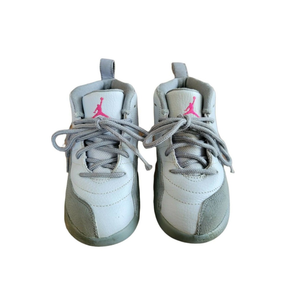 Air Jordan 12 Retro Cool Grey & Pink Children/Toddler Size 9C 819666-029 Shoes